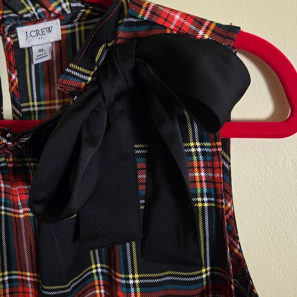 JCrew Tartan Now Neck To With Ruffles Sleeveless High Collar Size XL - Picture 6 of 9